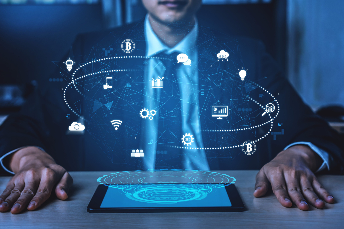 Digital Business System Concept.