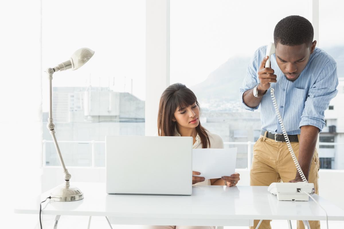 Young businesspeople working in an office